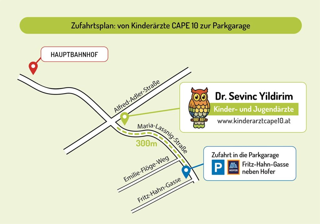 Kinderarzt Cape 10 Zufahrtsplan Parkgarage